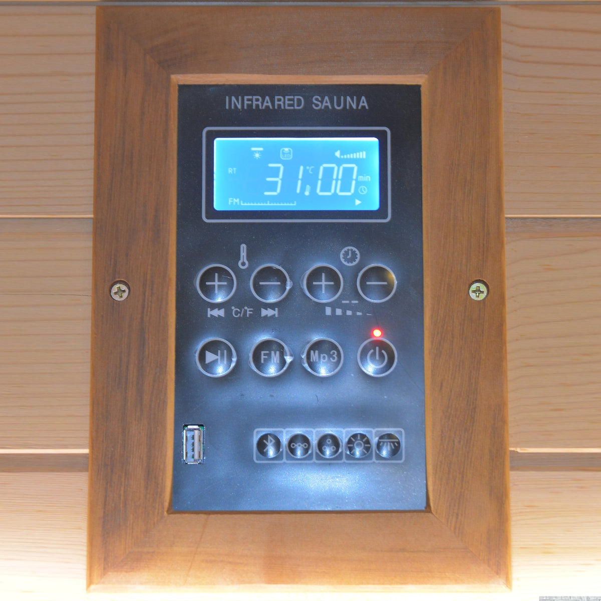 2-Person Outdoor Sauna | 2,000W Heating | Fir & Red Cedar Wood | LED Lighting