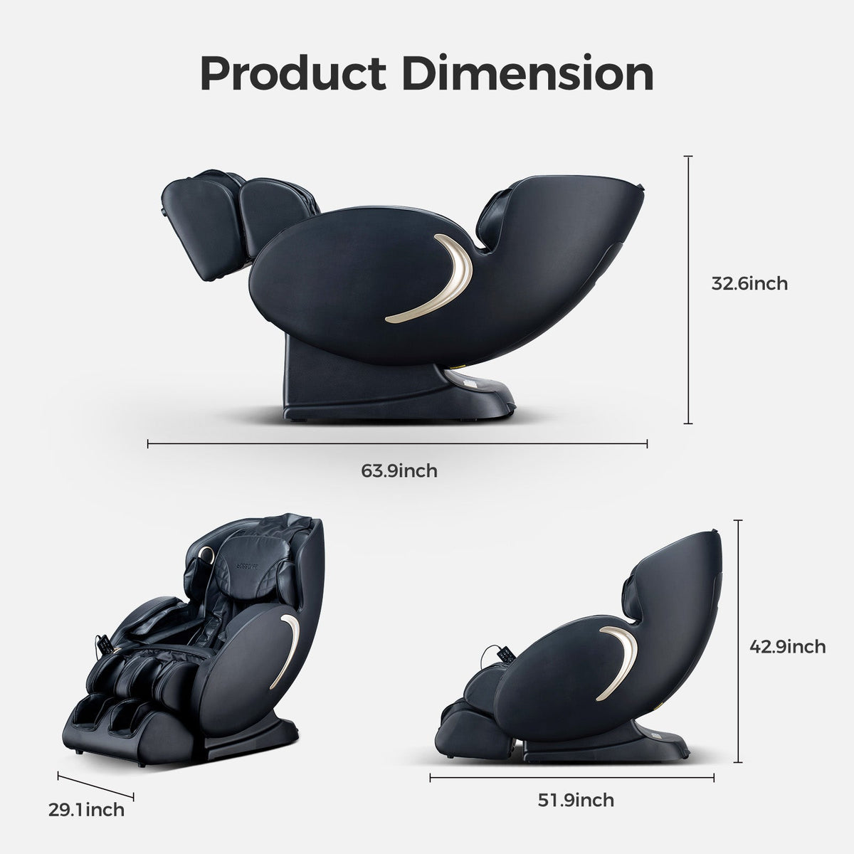 BOSSCARE 3D Zero Gravity Massage Chair with Voice Control, App & Heat