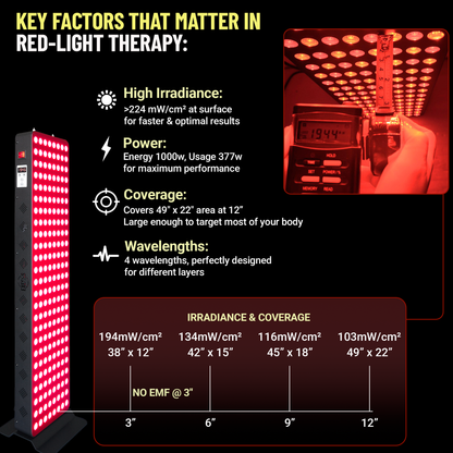 EXESAS Full-Body LED Light Panel | 200 Dual-Chip LEDs | 630nm, 660nm, 810nm & 850nm