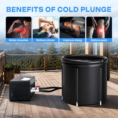 1/3HP Foldable Cold Plunge Tub With Smart Ice Bath Water Chiller