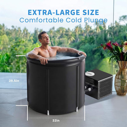 1/3HP Foldable Cold Plunge Tub With Smart Ice Bath Water Chiller