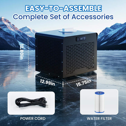 1/3HP Foldable Cold Plunge Tub With Smart Ice Bath Water Chiller