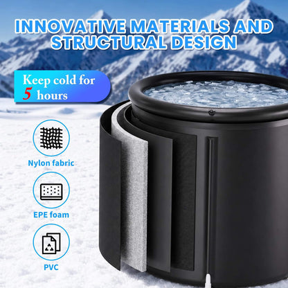 1/3HP Foldable Cold Plunge Tub With Smart Ice Bath Water Chiller