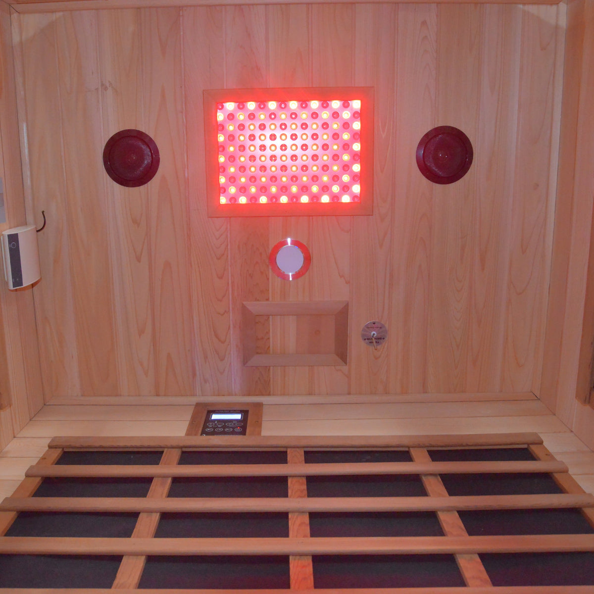 2-Person Outdoor Sauna | 2,000W Heating | Fir & Red Cedar Wood | LED Lighting