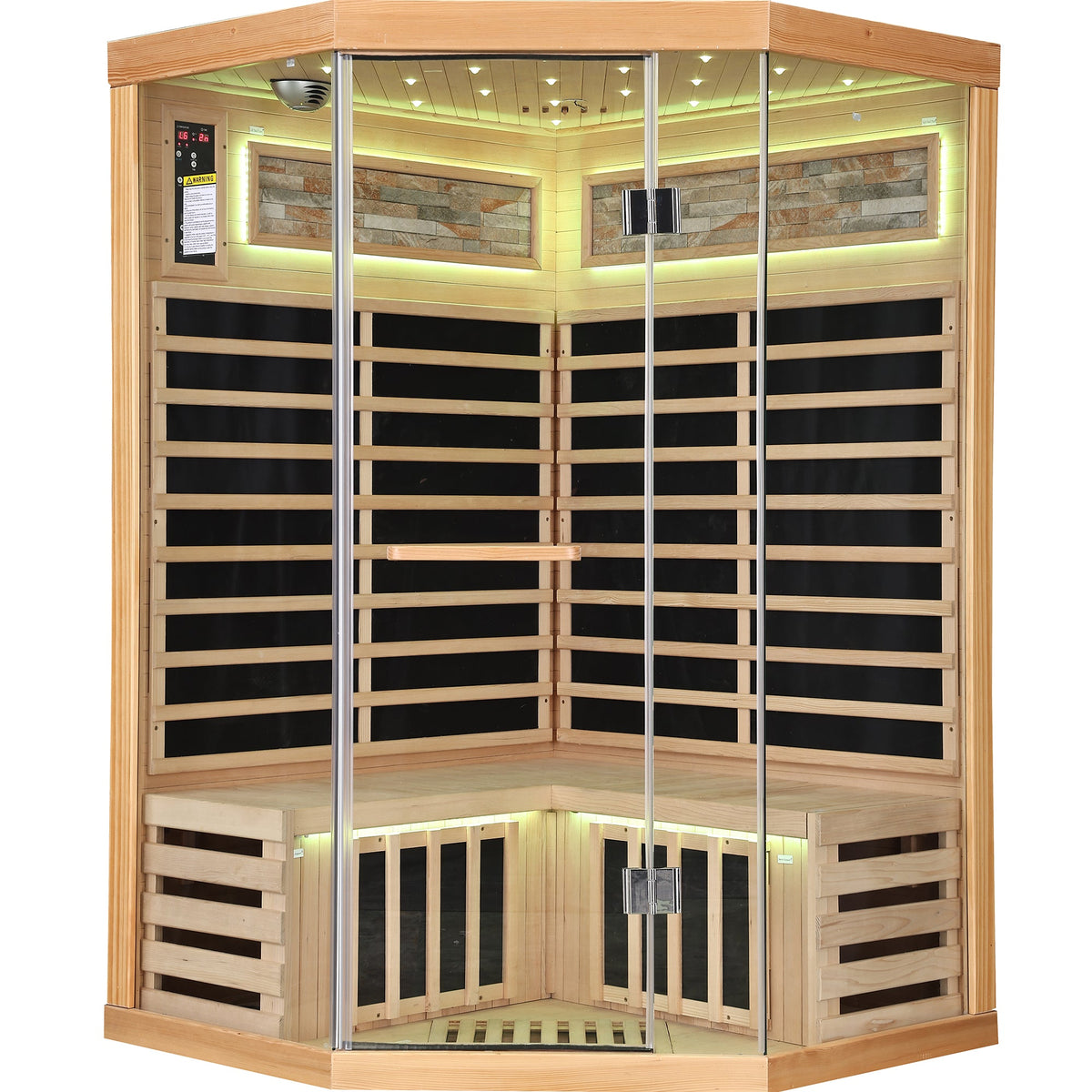 2-Person Canadian Hemlock Sauna with 7 Carbon Heating Plates