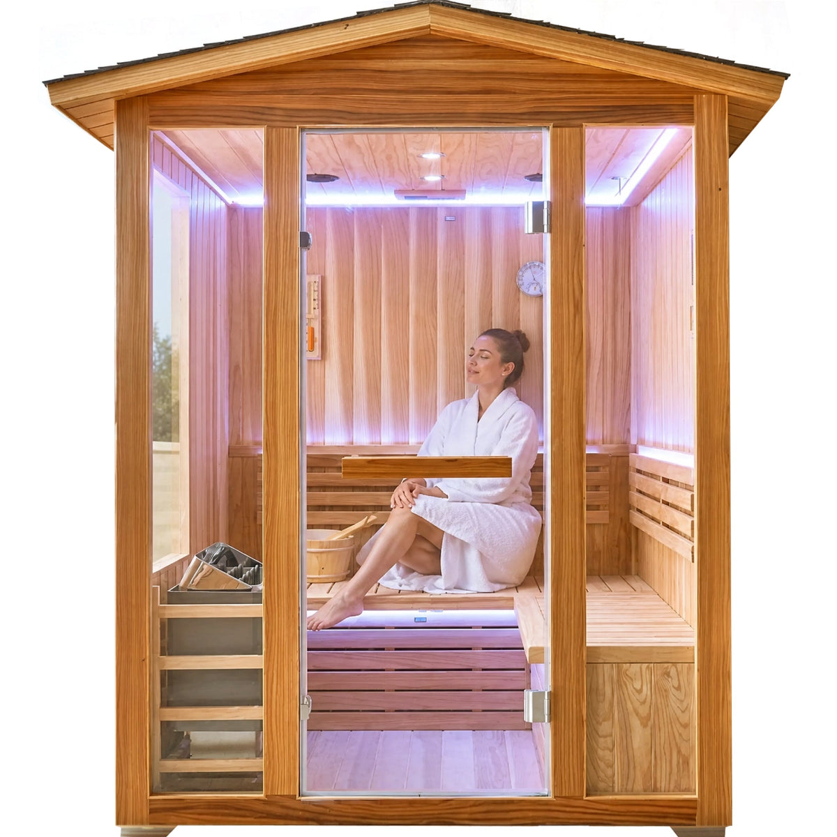 6000W Outdoor Traditional Steam Sauna | Cedar Wood | Up to 4 People