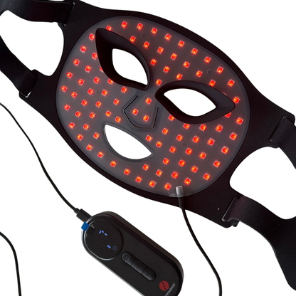 Red Light Therapy Face Mask Designed for Radiant Skin, 8 Light Modes, Adjustable Intensity, Portable Control