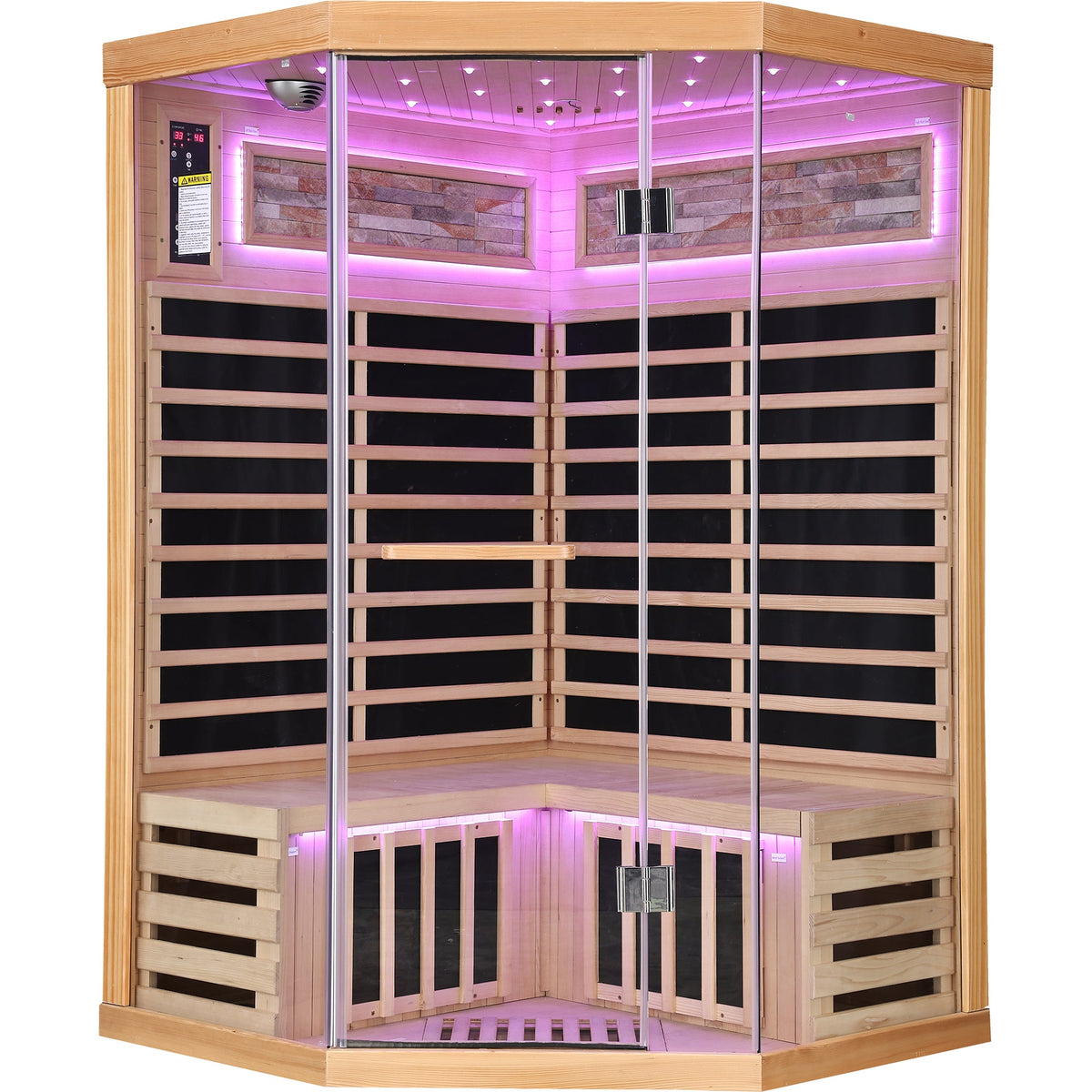 2-Person Canadian Hemlock Sauna with 7 Carbon Heating Plates
