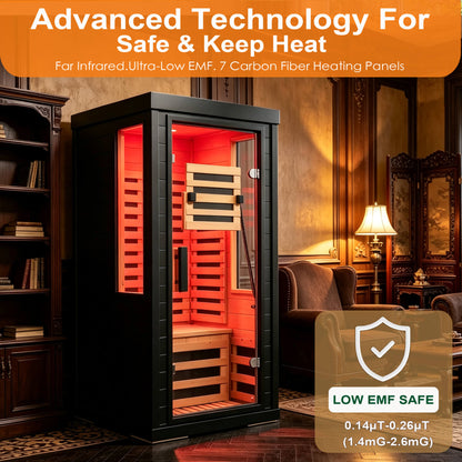 2-Person Low EMF Indoor Infrared Sauna With Red Light Therapy