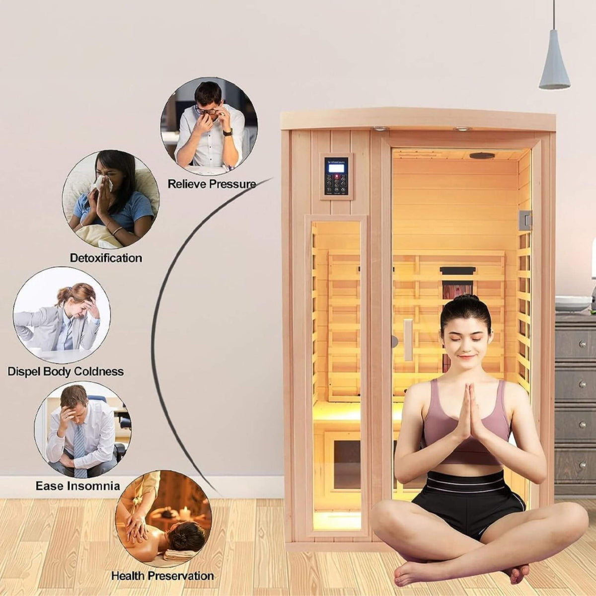Orien Premium 2-Person Low EMF Far-Infrared Sauna With Ceramic Heaters | 1,760W