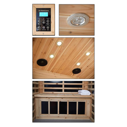 Vexa Luxury 2-Person Outdoor Low EMF Hemlock Infrared Sauna With Bluetooth & Chromotherapy Light