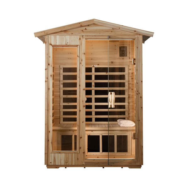 Vexa Luxury 2-Person Outdoor Low EMF Hemlock Infrared Sauna With Bluetooth & Chromotherapy Light