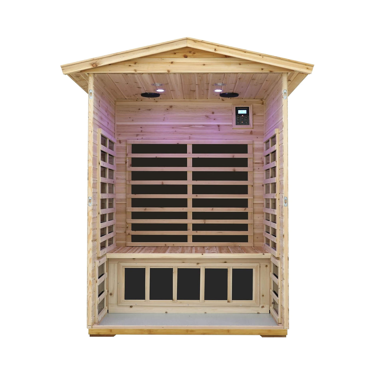 Vexa Luxury 2-Person Outdoor Low EMF Hemlock Infrared Sauna With Bluetooth & Chromotherapy Light