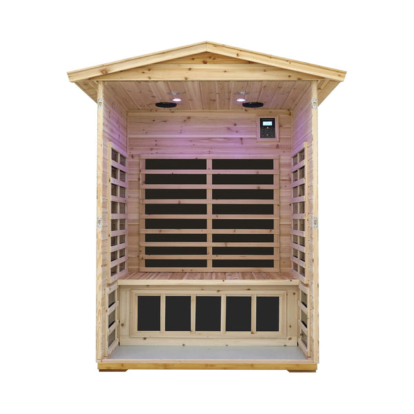 Vexa Luxury 2-Person Outdoor Low EMF Hemlock Infrared Sauna With Bluetooth & Chromotherapy Light