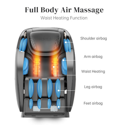 Zero Gravity Shiatsu Massage Chair with SL-Track, Heat, Foot Roller & Bluetooth