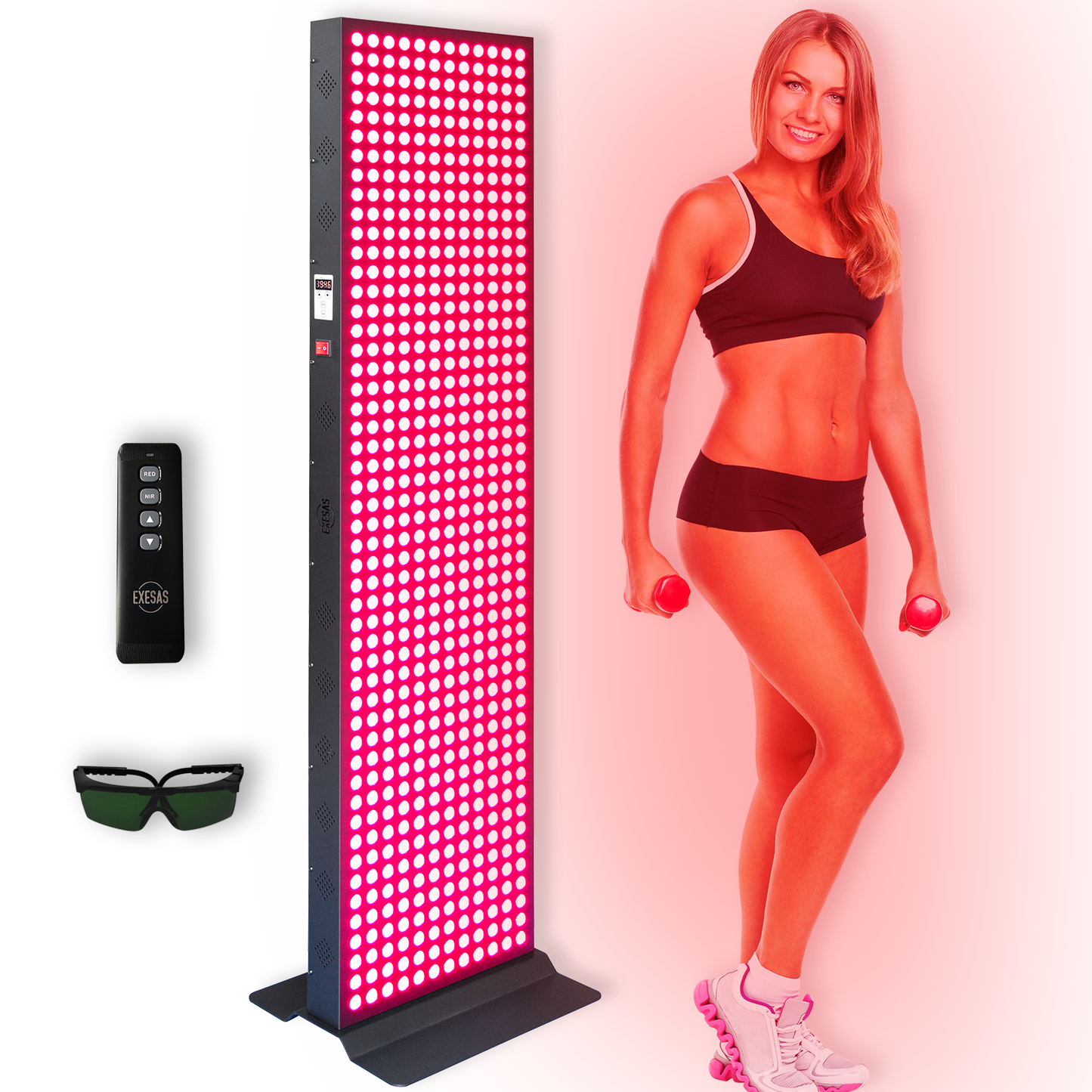 EXESAS Full-Body LED Light Panel | 600 Dual-Chip LEDs | 630nm, 660nm, 810nm & 850nm