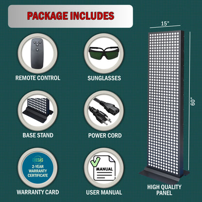 EXESAS Full-Body LED Light Panel | 600 Dual-Chip LEDs | 630nm, 660nm, 810nm & 850nm