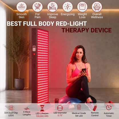 EXESAS Full-Body Red & Near-Infrared LED Panel | 324 LEDs | Four Wavelengths | Remote Included