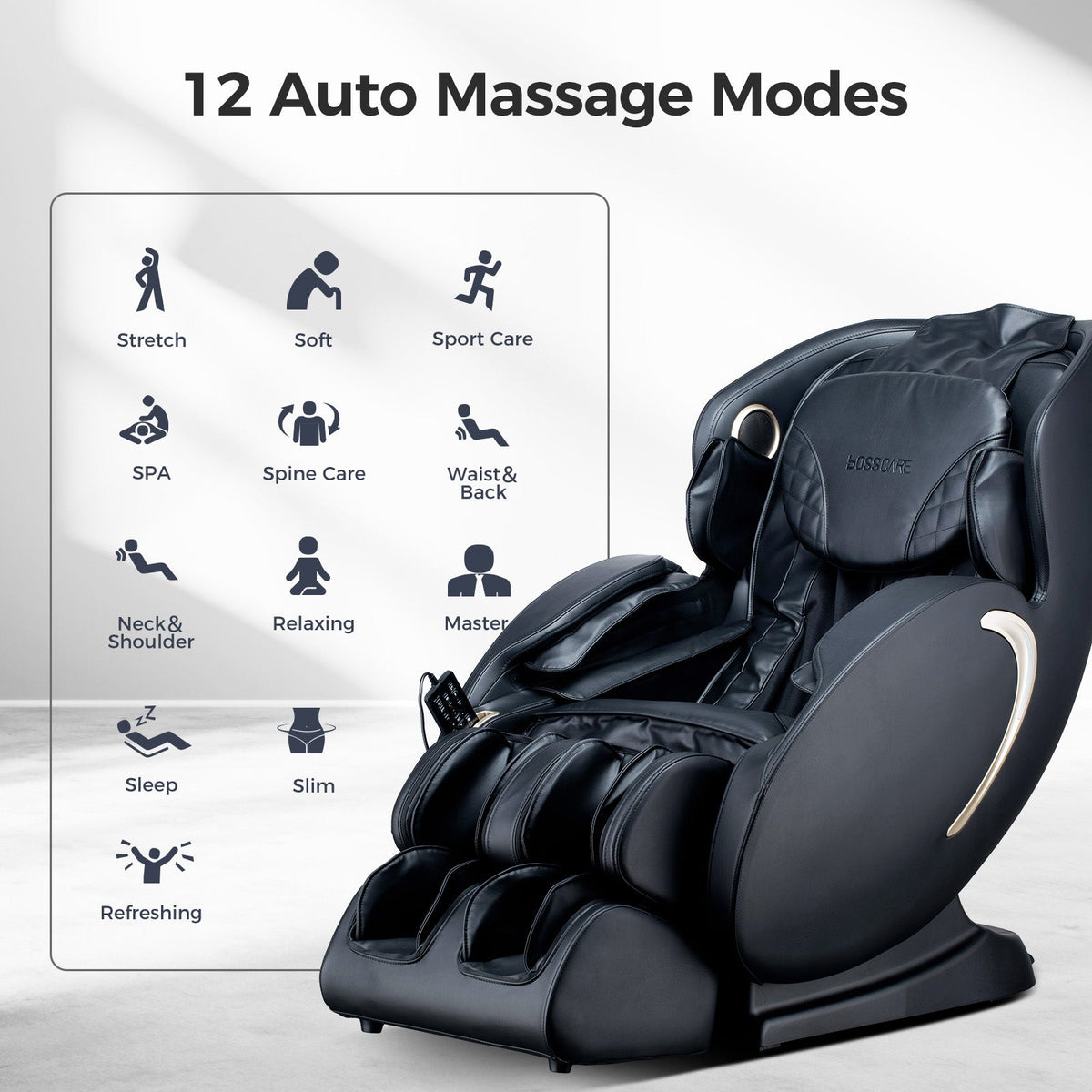 BOSSCARE 3D Zero Gravity Massage Chair with Voice Control, App & Heat