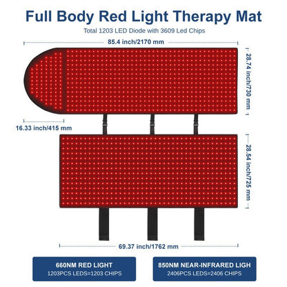 Red & Infrared Light Therapy Pad | Full-Body Light Therapy Pad | 601W