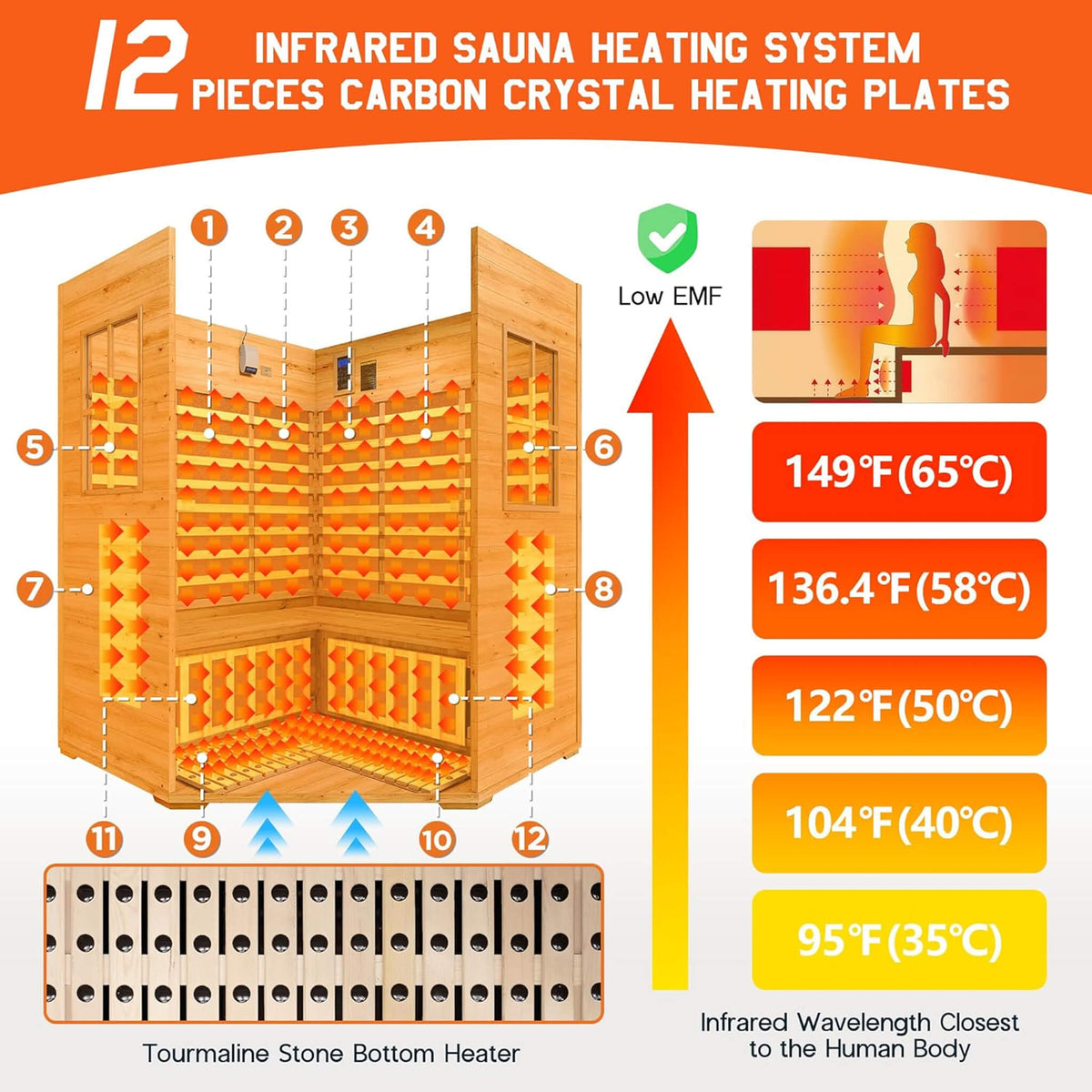 Monaco 4-Person Low EMF Spruce Wood Outdoor Infrared Sauna With Bluetooth Speakers & LED Lights