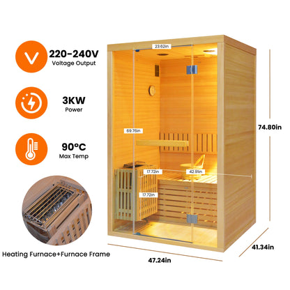 HOSAUNA Premium 2-Person Indoor Sauna