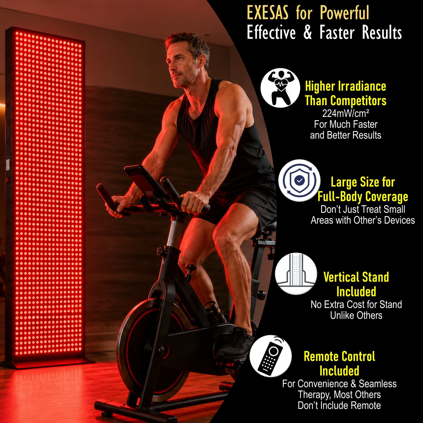 EXESAS Full-Body LED Light Panel | 800 Dual-Chip LEDs | 630nm, 660nm, 810nm & 850nm
