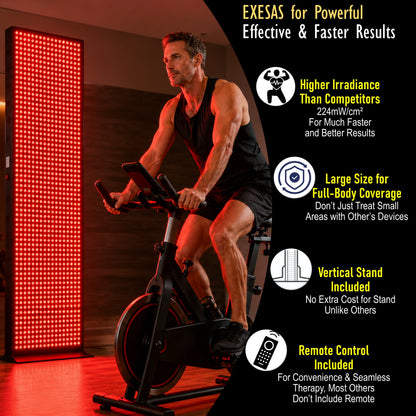 EXESAS Full-Body LED Light Panel | 800 Dual-Chip LEDs | 630nm, 660nm, 810nm & 850nm