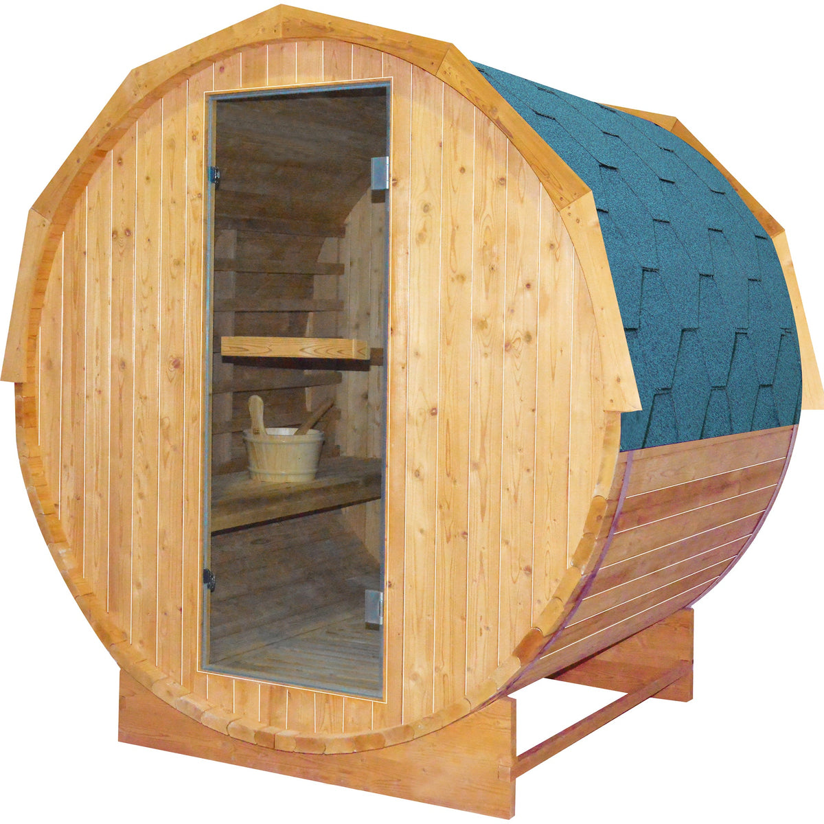 HOSAUNA Outdoor 2-4 Person Premium Barrel Sauna