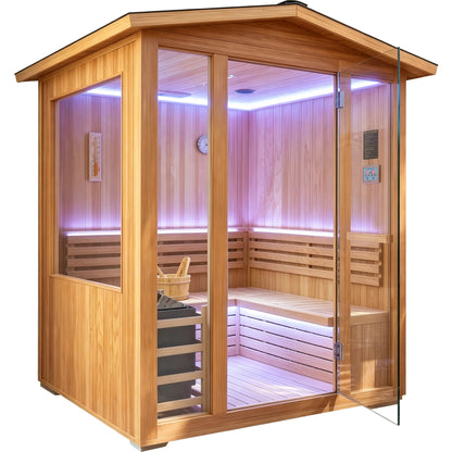 6000W Outdoor Traditional Steam Sauna | Cedar Wood | Up to 4 People