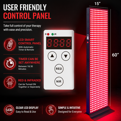 EXESAS Full-Body LED Light Panel | 600 Dual-Chip LEDs | 630nm, 660nm, 810nm & 850nm