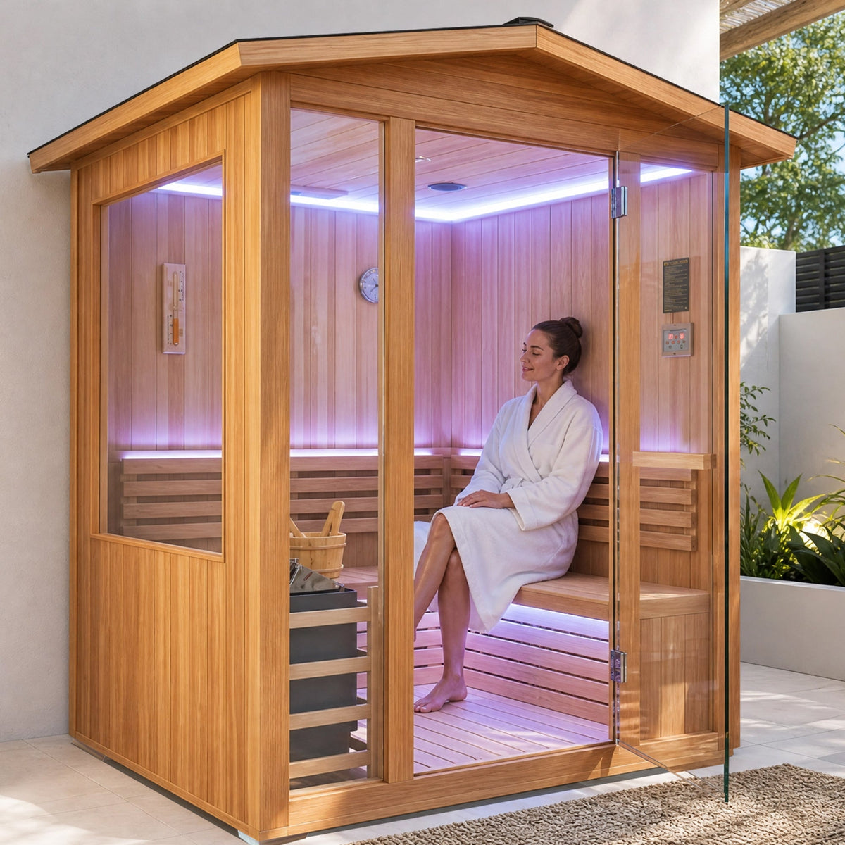 6000W Outdoor Traditional Steam Sauna | Cedar Wood | Up to 4 People
