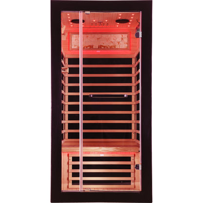 HOSAUNA 1-Person Hemlock Sauna with Starlight Ceiling