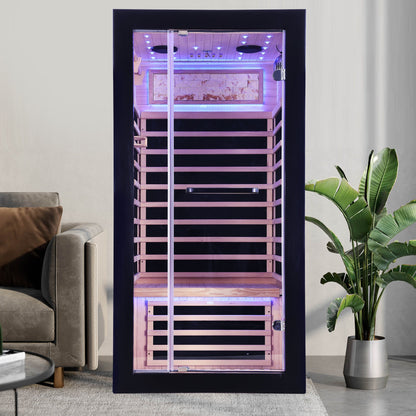 HOSAUNA 1-Person Hemlock Sauna with Starlight Ceiling