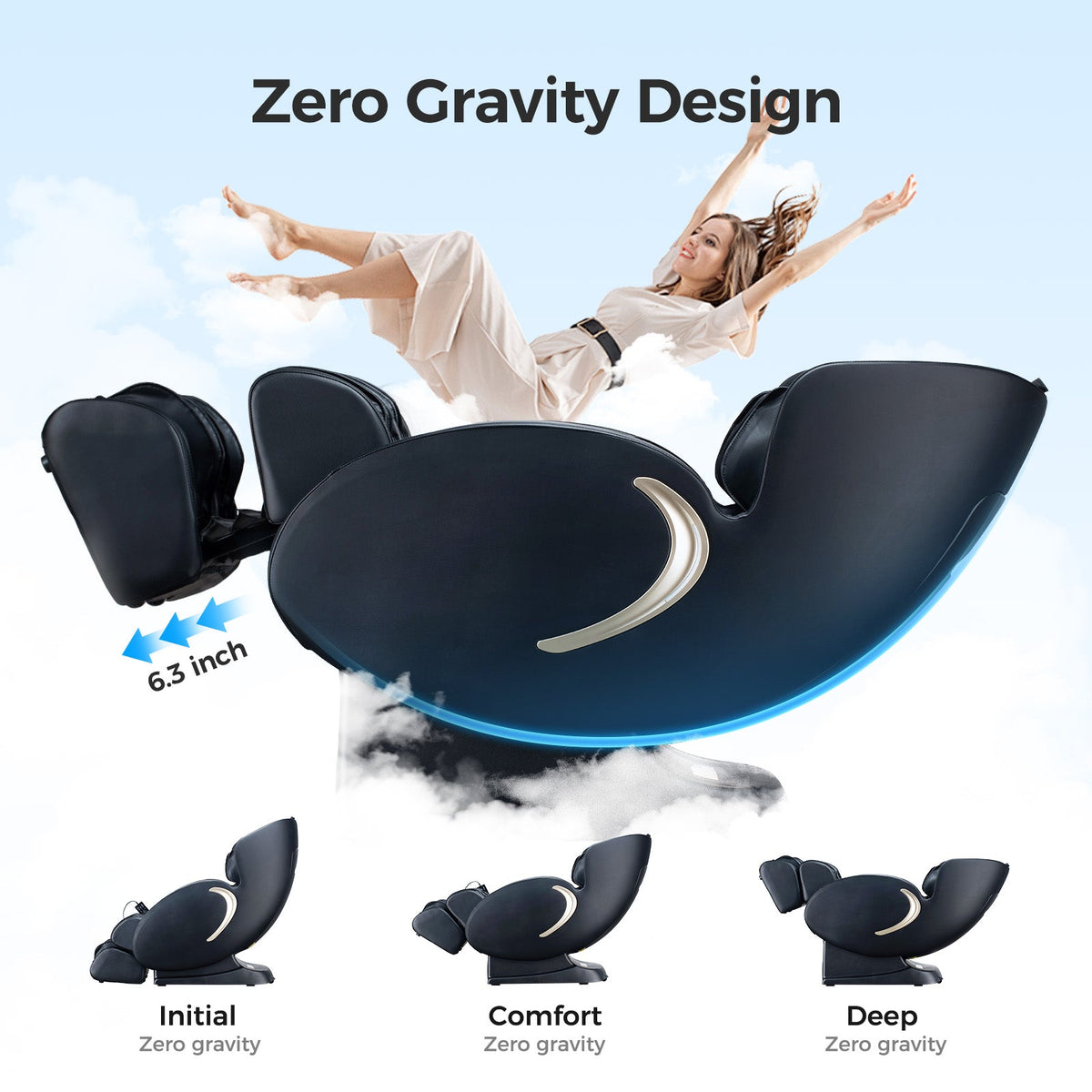 BOSSCARE 3D Zero Gravity Massage Chair with Voice Control, App & Heat