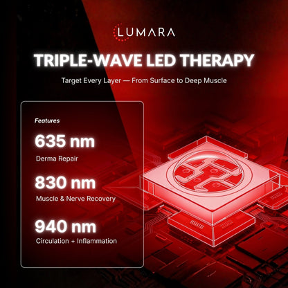Lumara Tri-Wavelength LED Therapy Pad | 635nm, 830nm & 940nm Light Therapy Pad