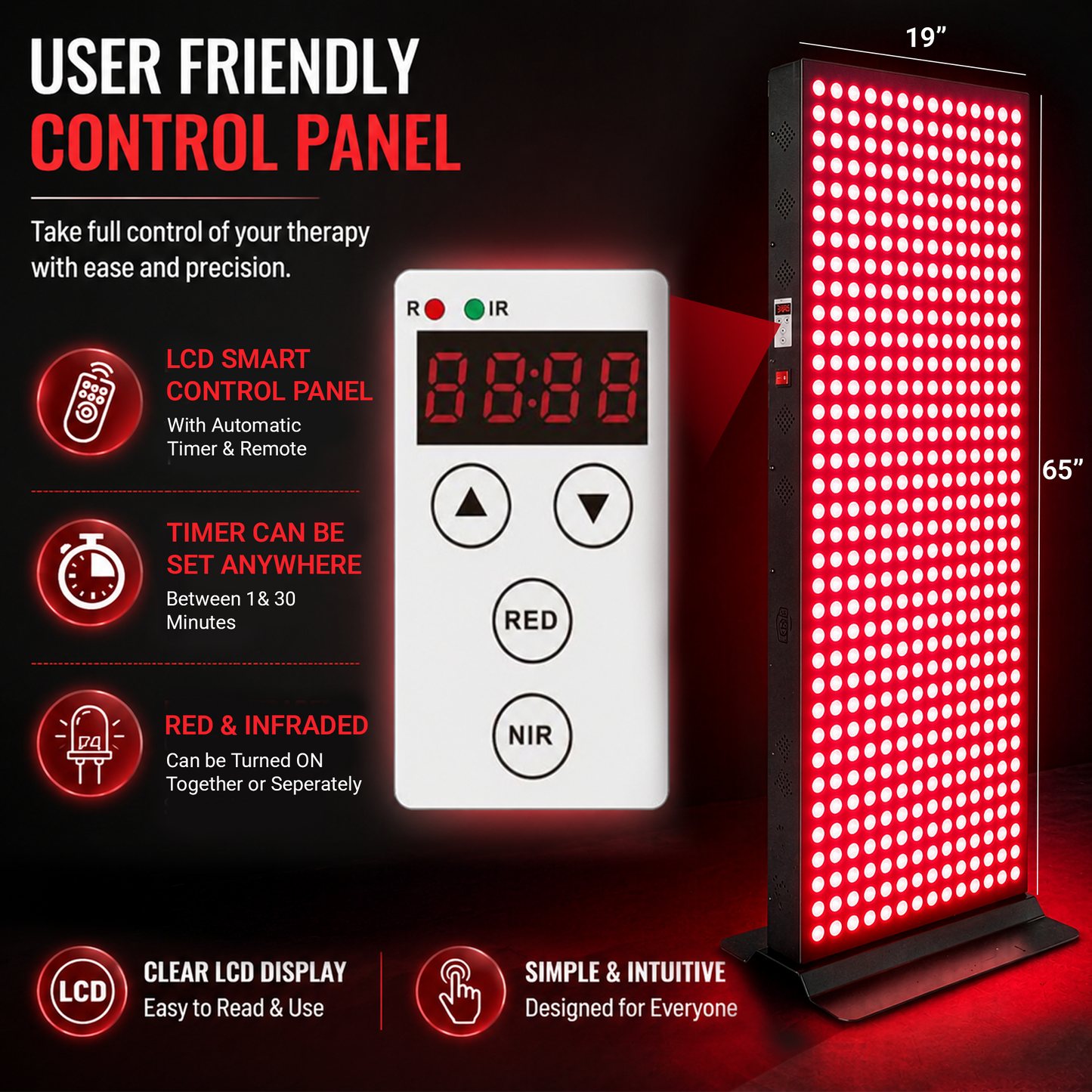 EXESAS Full-Body LED Light Panel | 800 Dual-Chip LEDs | 630nm, 660nm, 810nm & 850nm