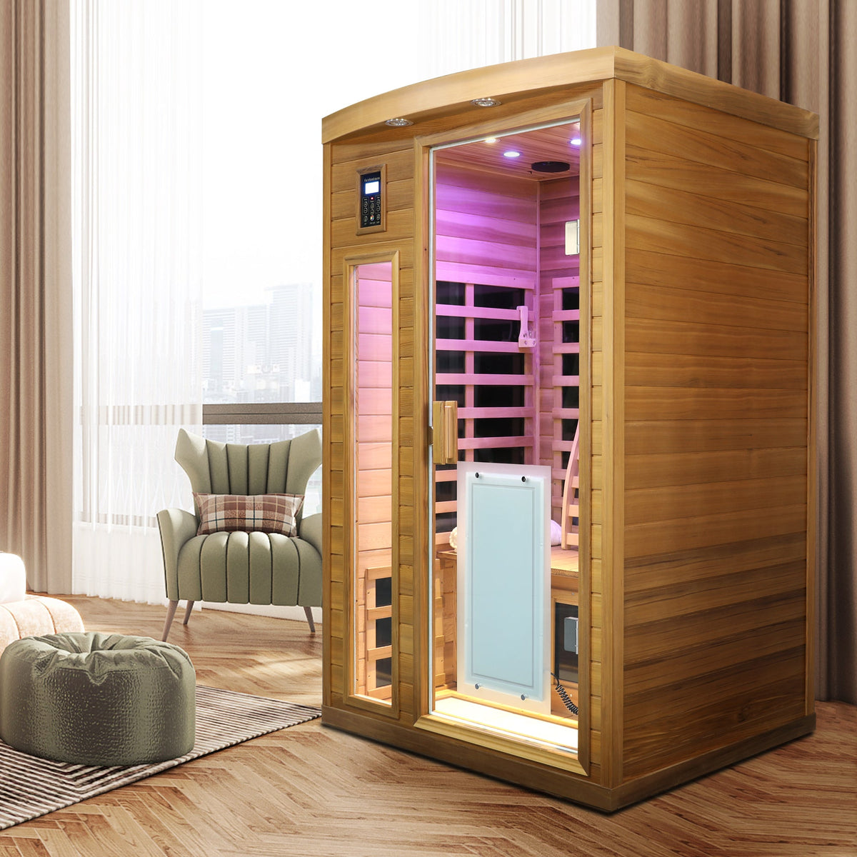 Low EMF 2-Person Red Cedar Far Infrared Sauna