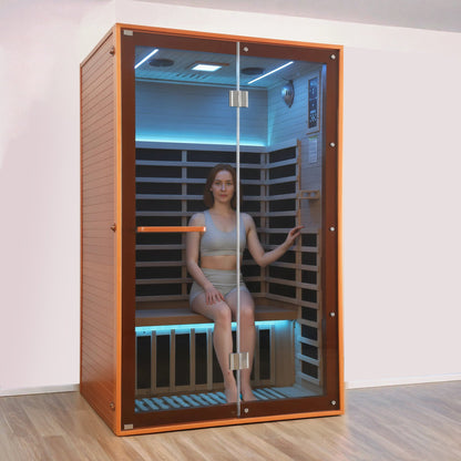 2-Person Canadian Hemlock Sauna with 7 Carbon Heating Plates