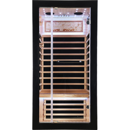 HOSAUNA 1-Person Hemlock Sauna with Starlight Ceiling
