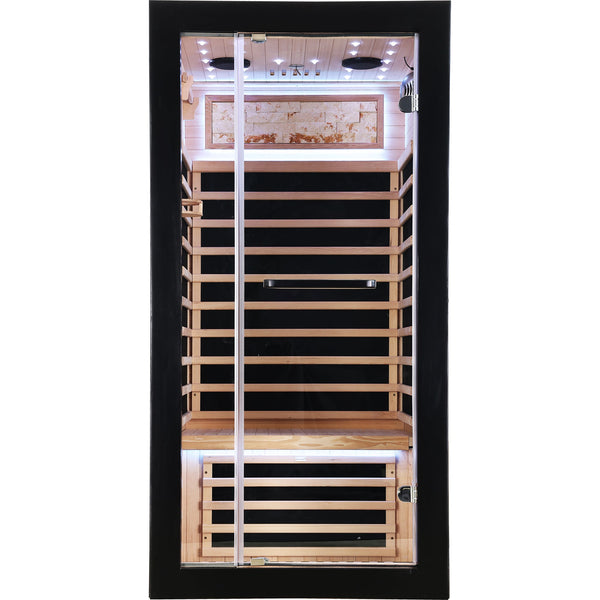 HOSAUNA 1-Person Hemlock Sauna with Starlight Ceiling