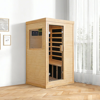1-Person Chilean Pine Sauna with 7 Heating Plates