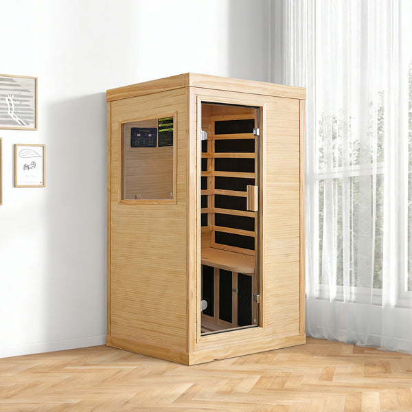 1-Person Chilean Pine Sauna with 7 Heating Plates