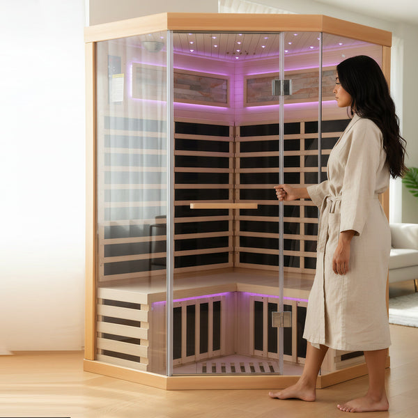 2-Person Canadian Hemlock Sauna with 7 Carbon Heating Plates