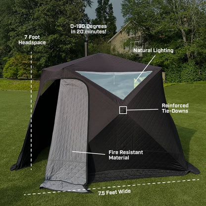 Deluxe Portable Outdoor Wood-Burning Sauna for Up to 6 People