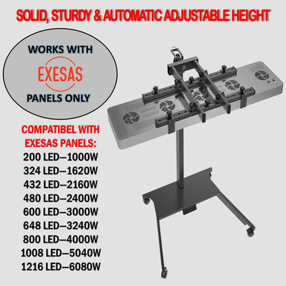 EXESAS Automatic Horizontal & Vertical Rolling Stand | Motorized Height Adjustment | Compatible with EXESAS LED Panels