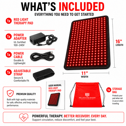 Medium Red Light Therapy Pad | 16" x 11" | 1,080 LEDs
