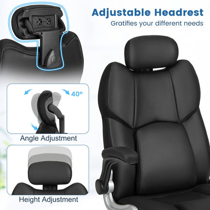 Kneading Massage Office Chair with Adjustable Headrest & Lumbar Support