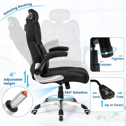 Kneading Massage Office Chair with Adjustable Headrest & Lumbar Support