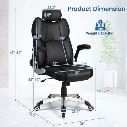 Kneading Massage Office Chair with Adjustable Headrest & Lumbar Support
